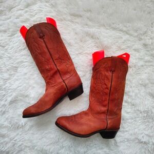 Dan Post Marlboro Western Cowboy Boots Brown Leather Mens 10 EW Americana Rodeo